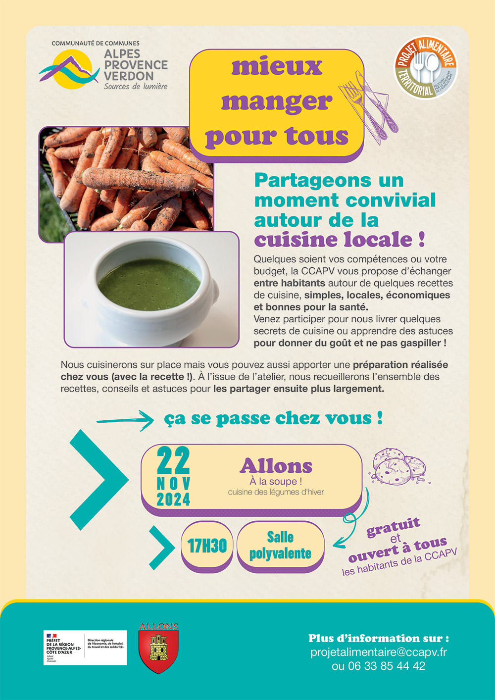 ATELIER CUISINE - ALLONS - 22 NOV 2024 - À la soupe !
