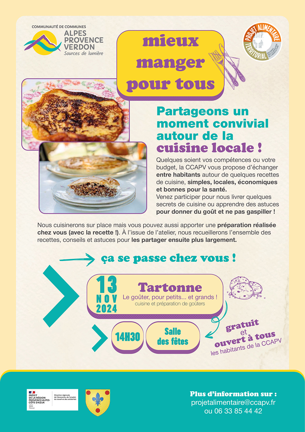 ATELIER CUISINE - TARTONNE - 13 NOV 2024 - Le goûter, pour petits... et grands !