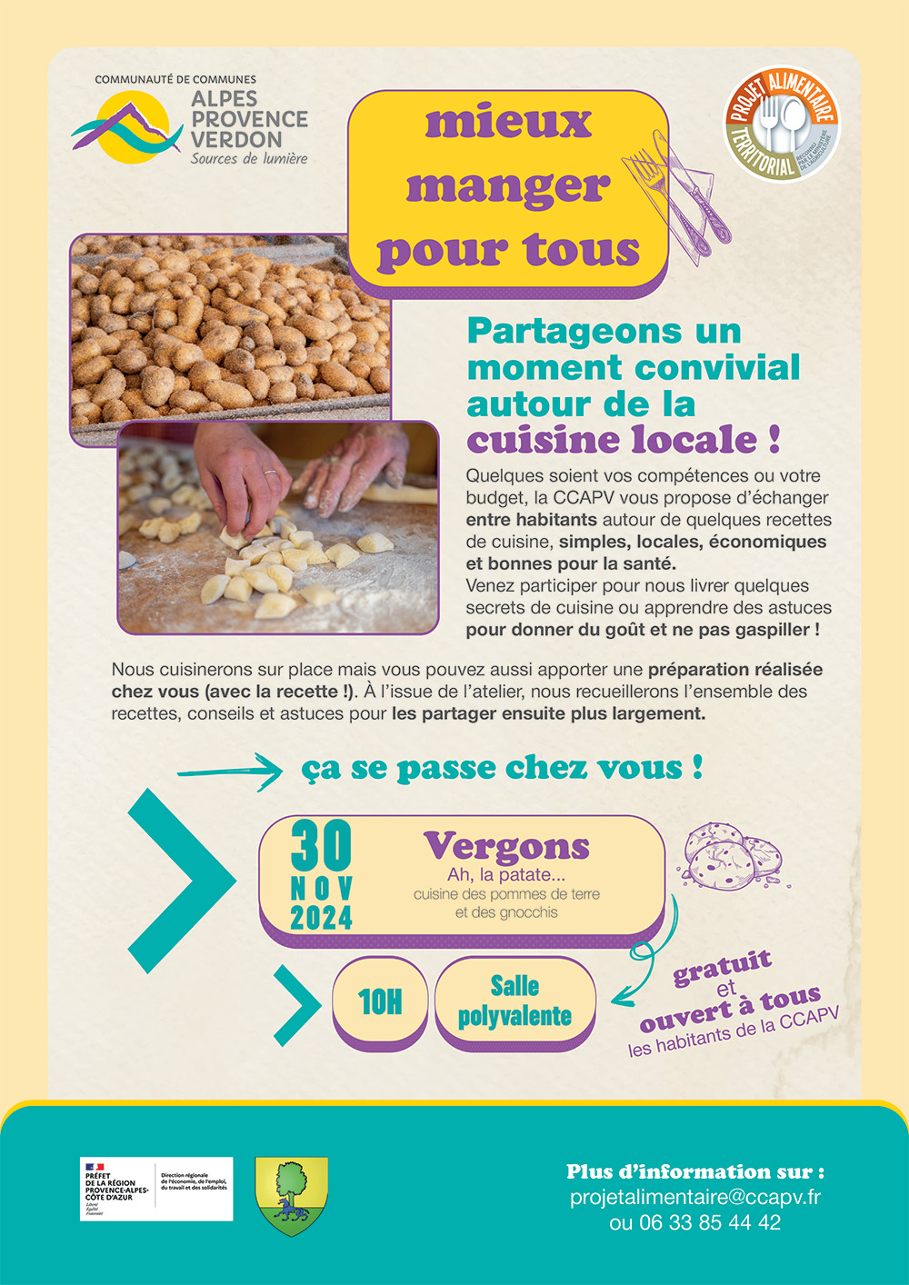 ATELIER CUISINE - VERGONS - 30 NOV 2024 - Ah, la patate...