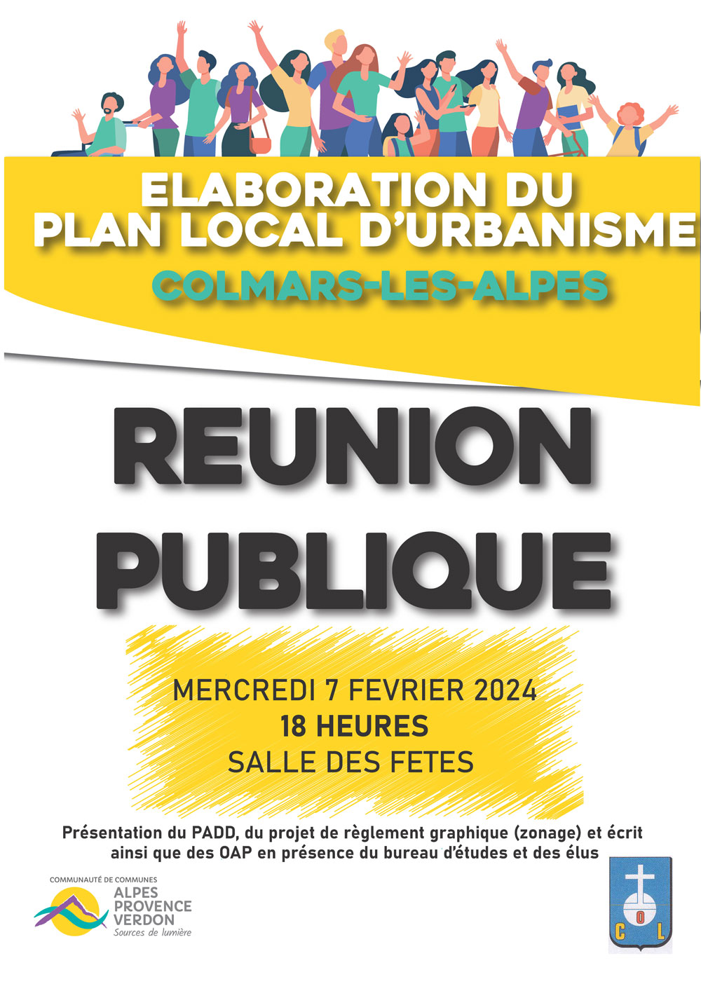 affiche infographie reunion publique Colmars