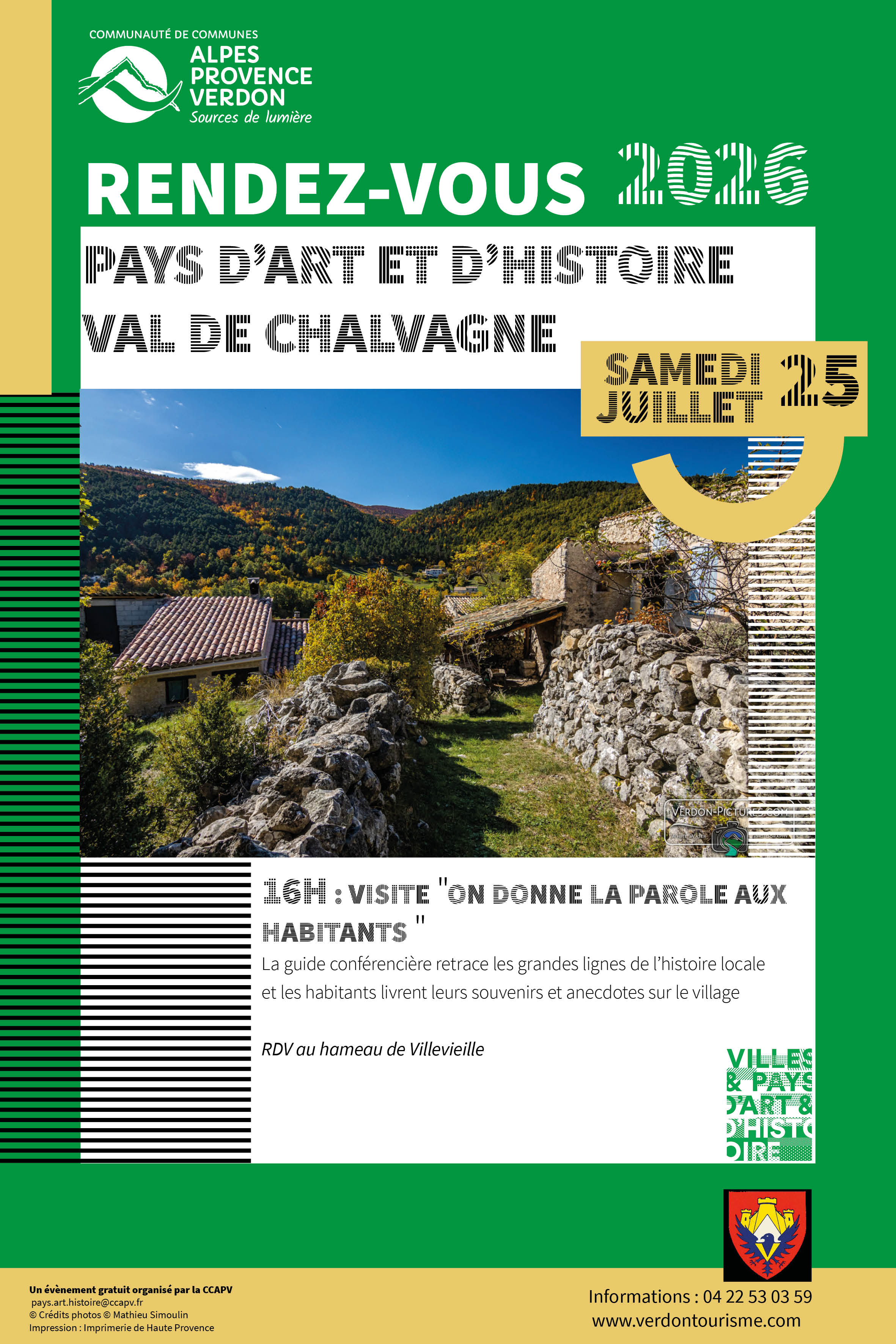 SAMEDI 25 JUILLET / RENDEZ-VOUS PAYS D'ART & D'HISTOIRE / VAL DE CHALVAGNE